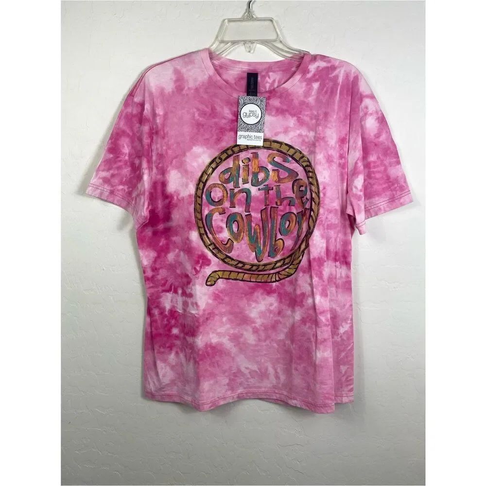 Keep it Gypsy pink Graphic T shirt “ dibs on the cowboy “